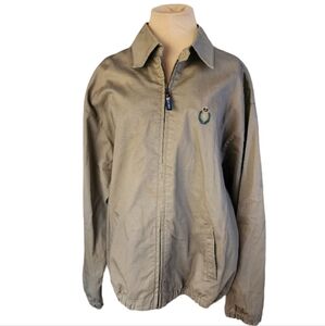Vintage 90's Chaps Ralph Lauren Khaki Golf‎ Jacket Crest Men's Large Tan Khaki